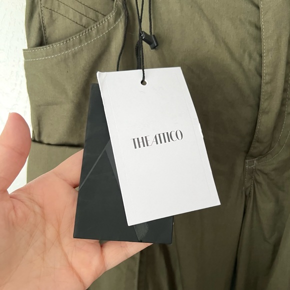 🆕 THE ATTICO Fern Military Wide Leg Cargo Pants in Green Sz 00/XXS - Picture 7 of 9
